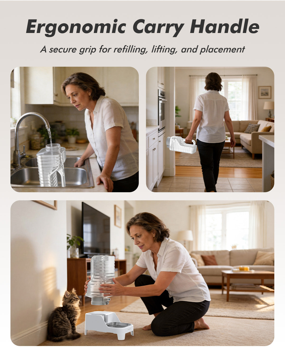 Automatic Dog Water Bowl Dispenser with Patented Faucet - 6L Large Gravity Cat Water Dispenser with Handle, Filter & Adjustable Base, Wide Mouth for Easy Clean, BPA-Free, Stainless Steel Pet Waterer