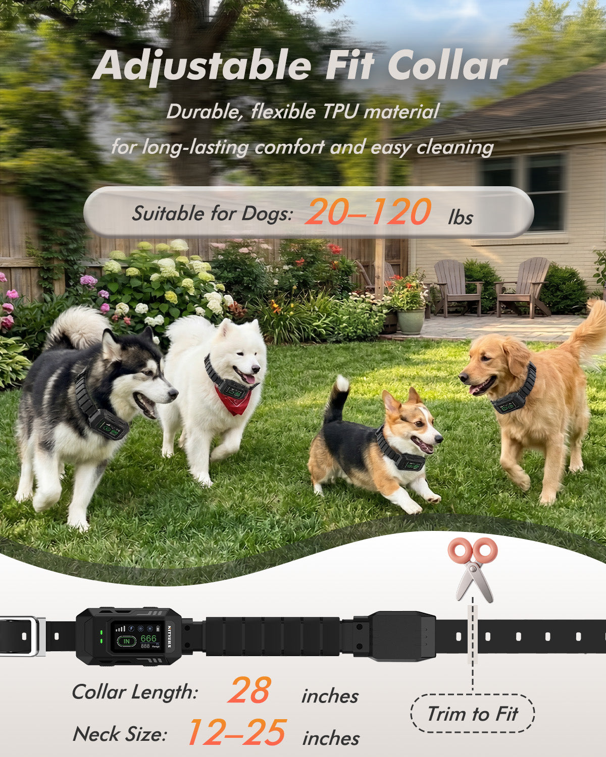 Wireless Dog Fence & GPS Dog Collar - Invisible Fence with Extenal Antenna, Shock Collar for Boundary Training, Stable Signal, Adjustable Range up to 9999ft, IPX7 Waterproof & Rechargeable, Keep Safe